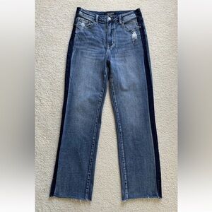 Judy Blue Side Seam Jeans Straight Leg High Rise Womens 9 /29 Med Wash Trending